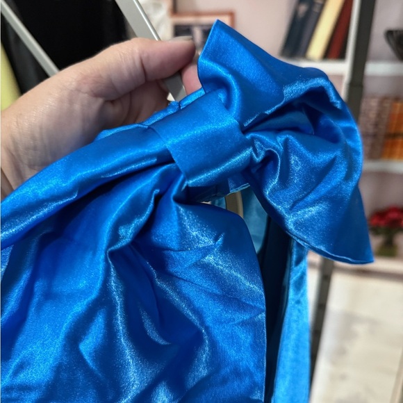 NWOT-Elegant Blue One-Shoulder Maxi Dress - Picture 3 of 5